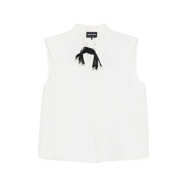Sleeveless Silk Shirt Neutrals