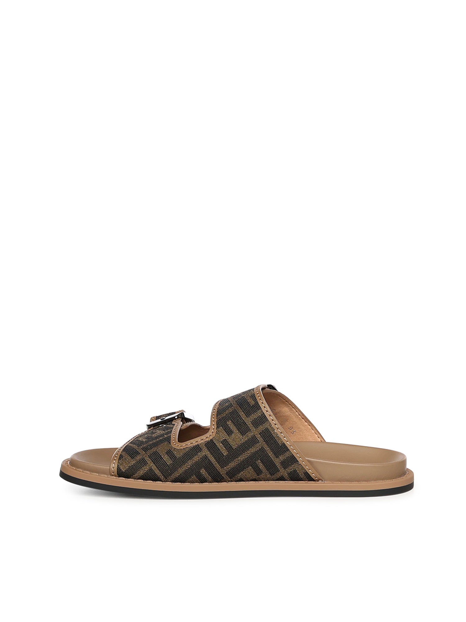 Fendi Sandals Brown Calfskin/polyamide