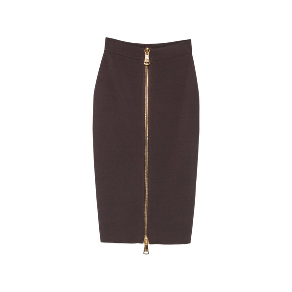 Pencil Skirt Brown Viscose