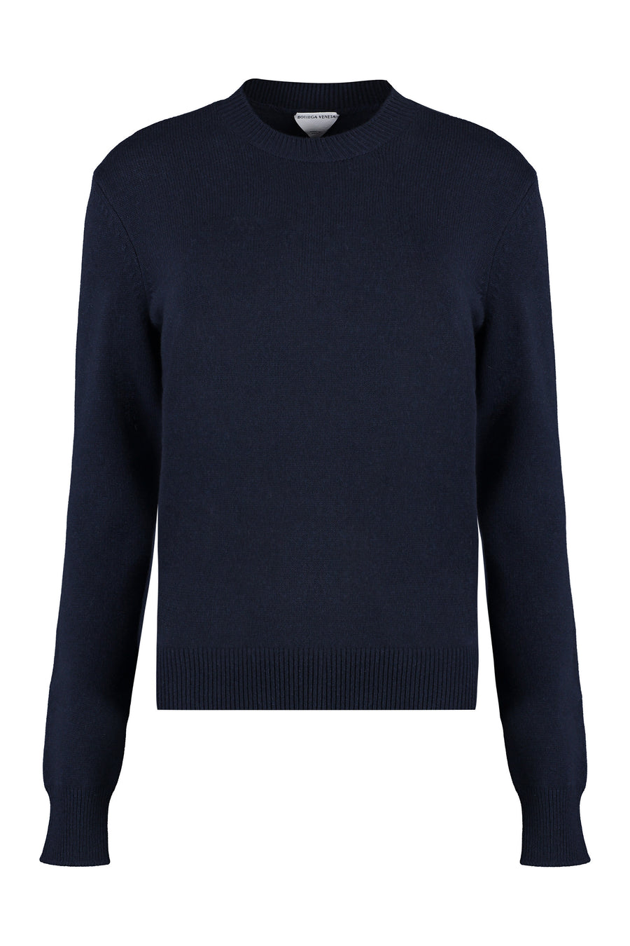Cashmere Sweater With Leather Elbow Patches Blue