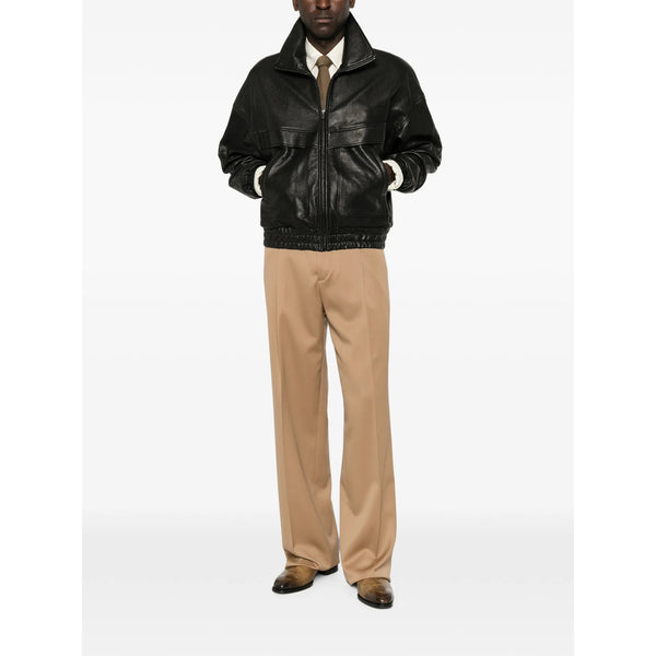 Straight-Leg Trousers Virgin Wool Neutrals Regular &