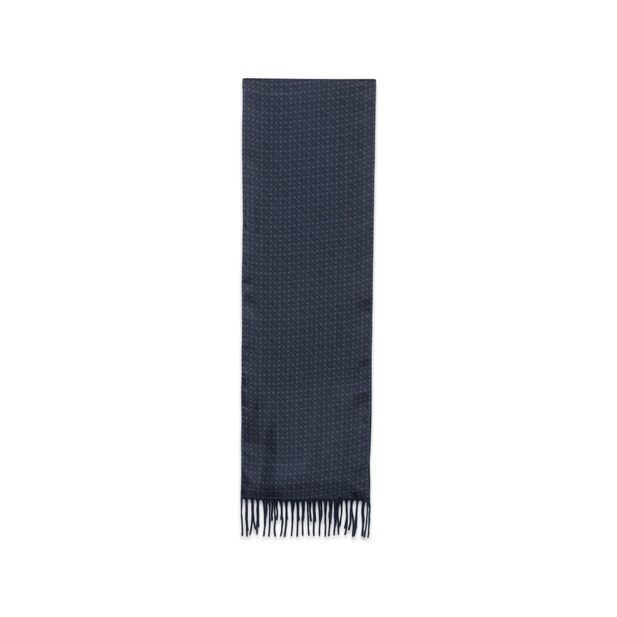 Cashmere Scarf With Geometric Print Blue Scarfs