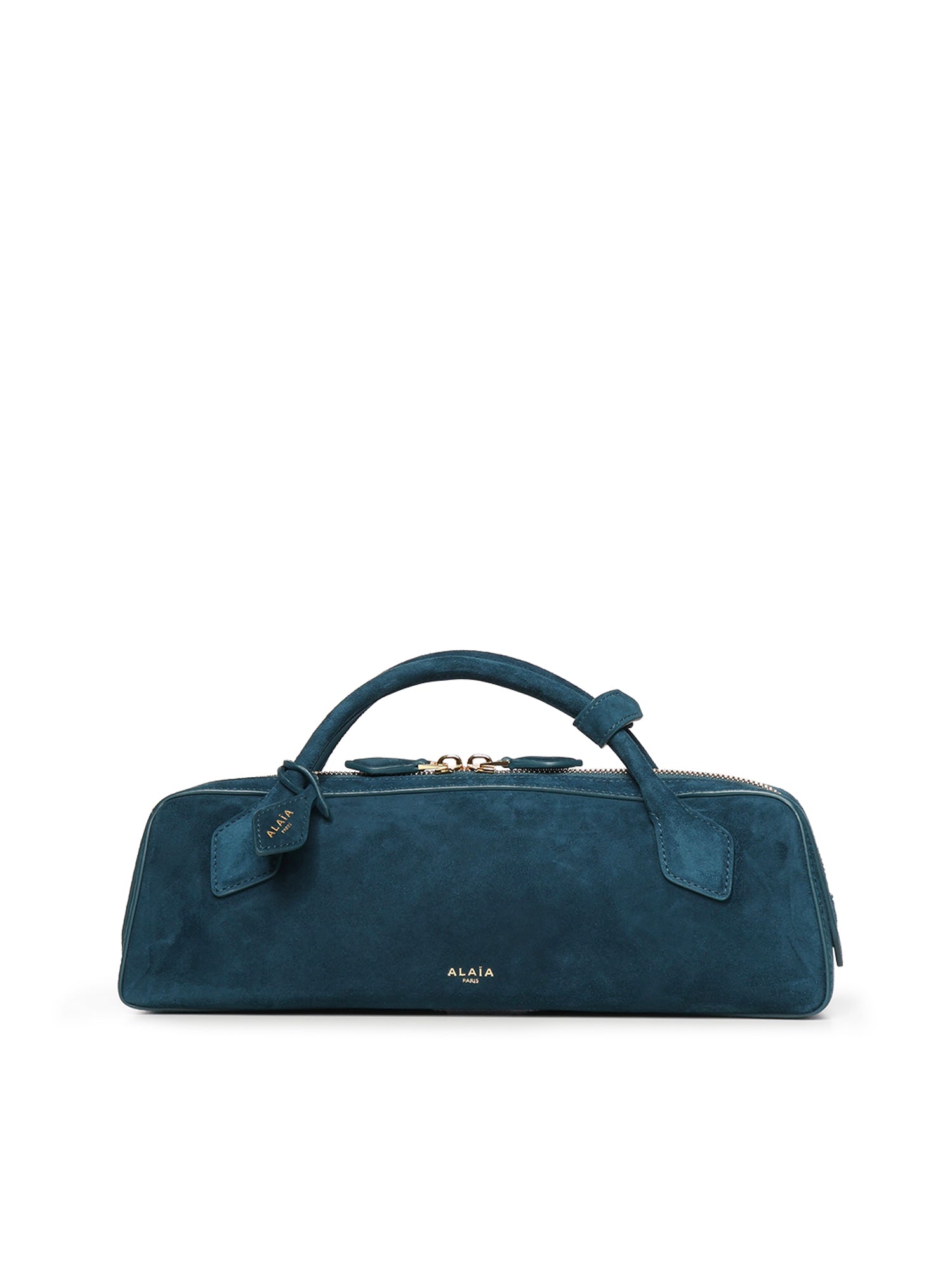 Alaia Bags Bleu Paon Goatskin Suede