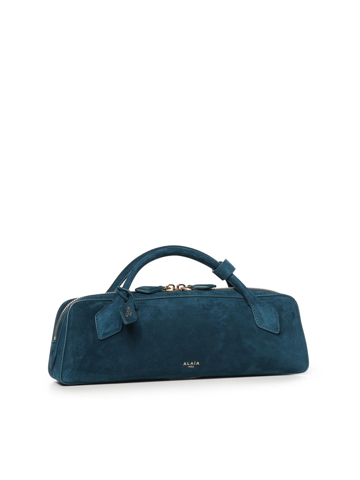 Alaia Bags Bleu Paon Goatskin Suede