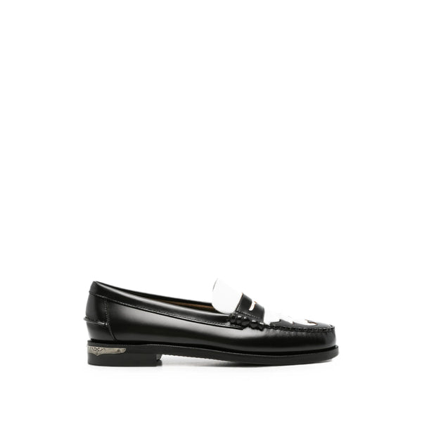 Penny Loafers Dan Scarab Black-White Leather Calf Trainers