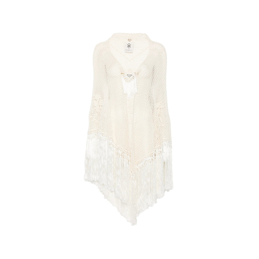 Cape White Crochet Cotton Coat