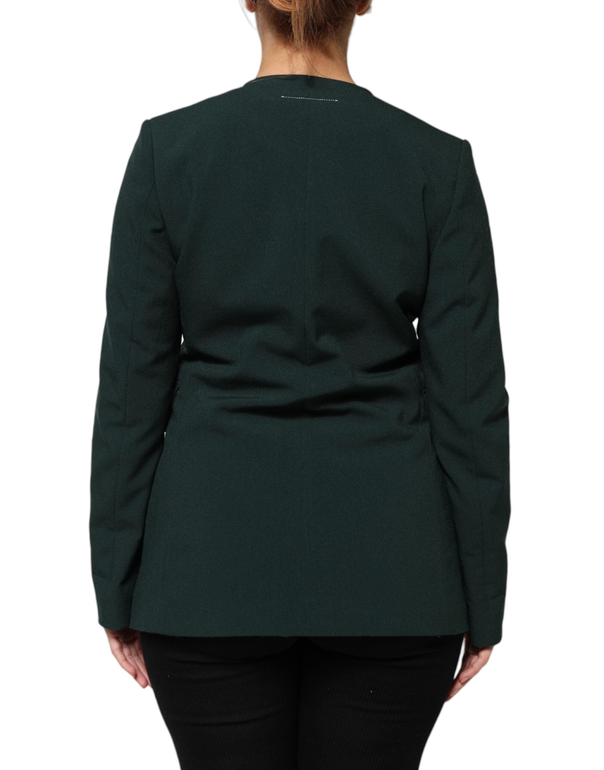 Maison Margiela 100% Polyester blazer in green — view 4