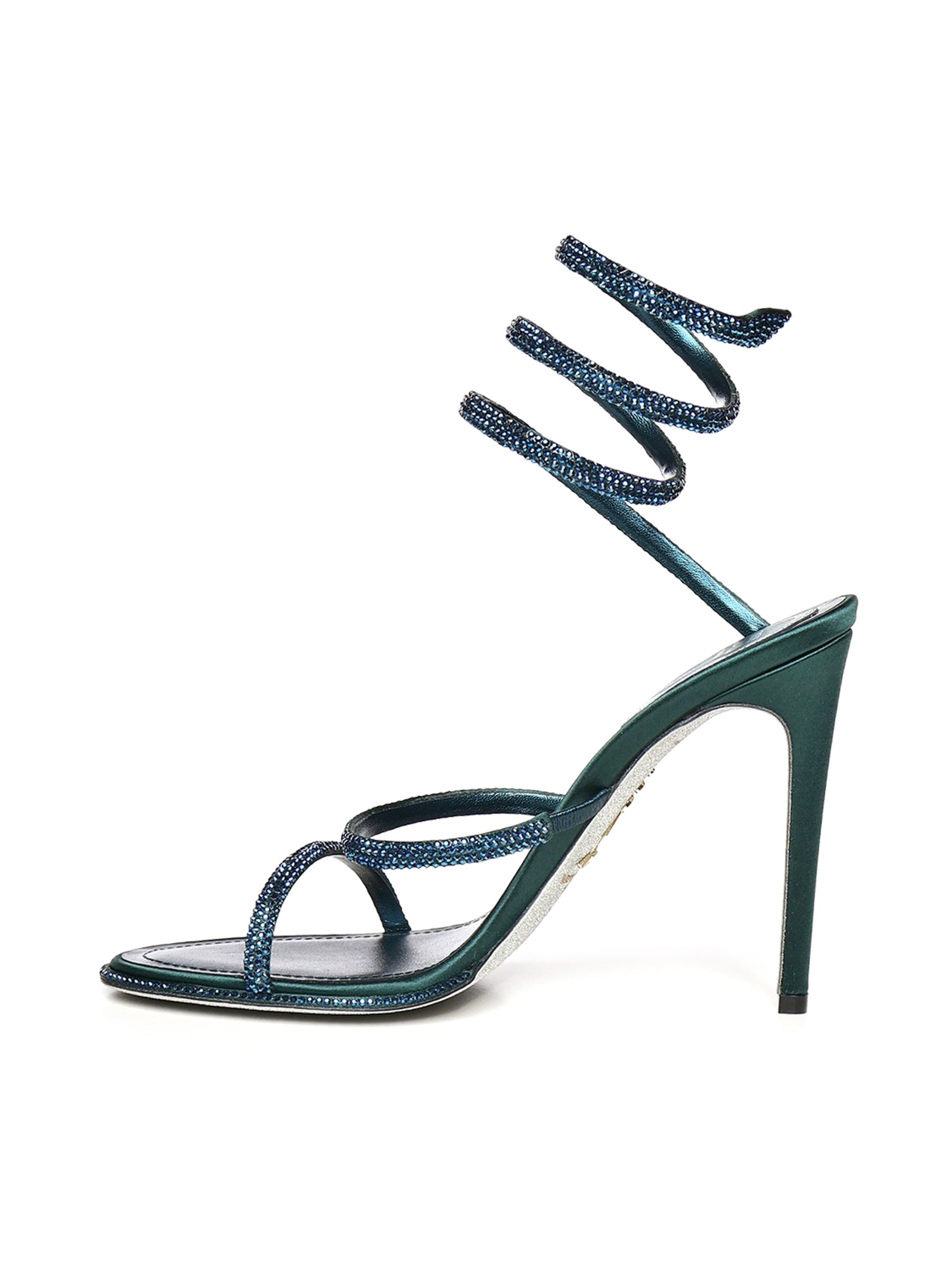 René Caovilla Sandals Teal Satin
