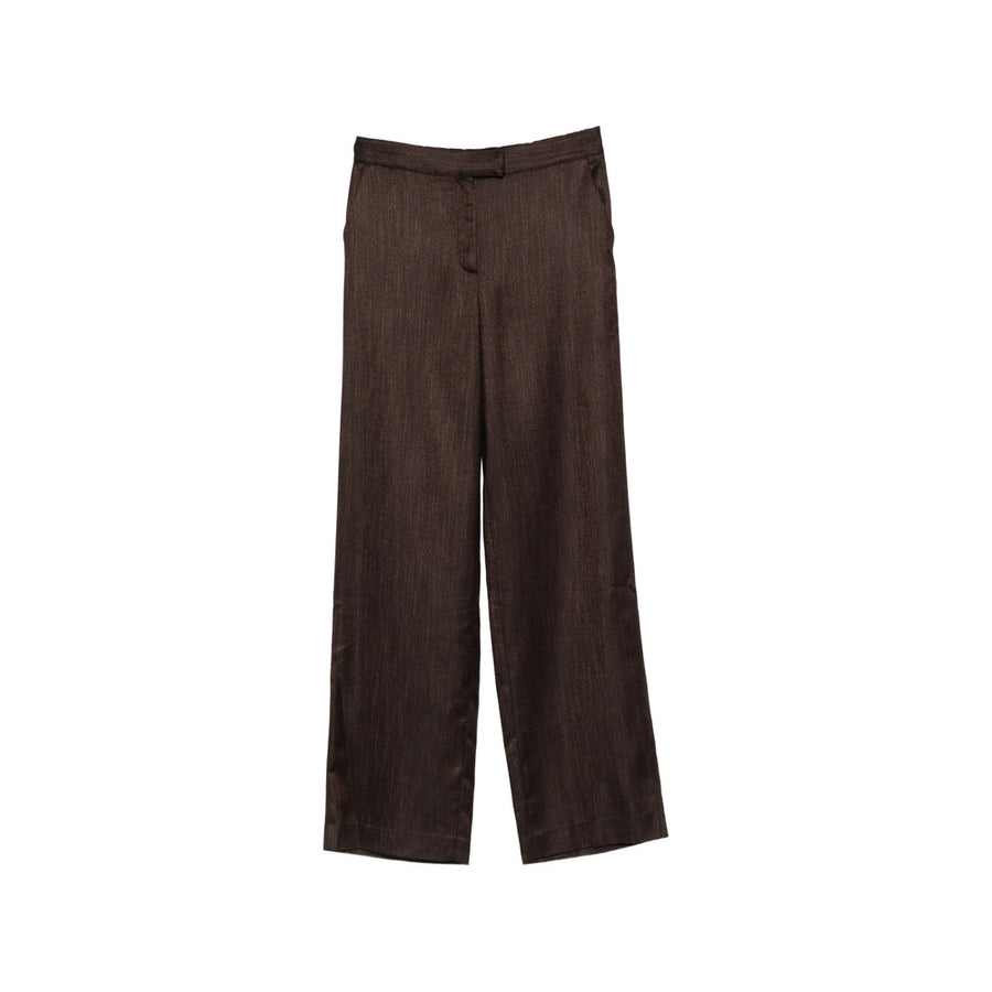 Tailored Viscose Trousers Brown