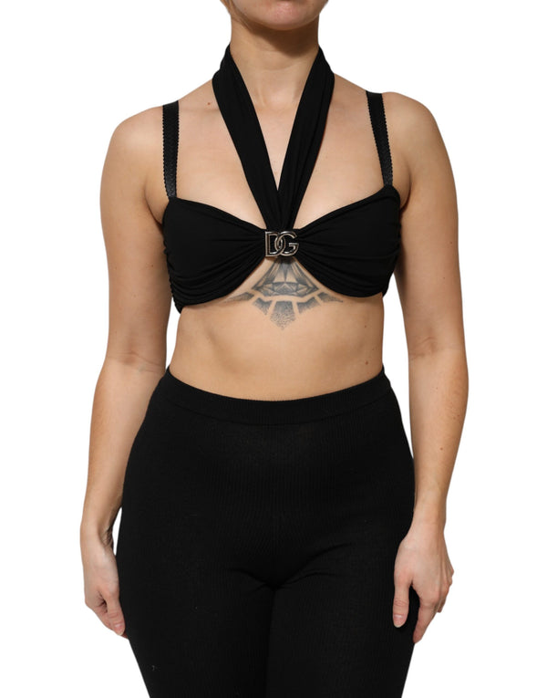 Dolce & Gabbana 67% Viscose 28% Polyester 5% Silk bustier top in black