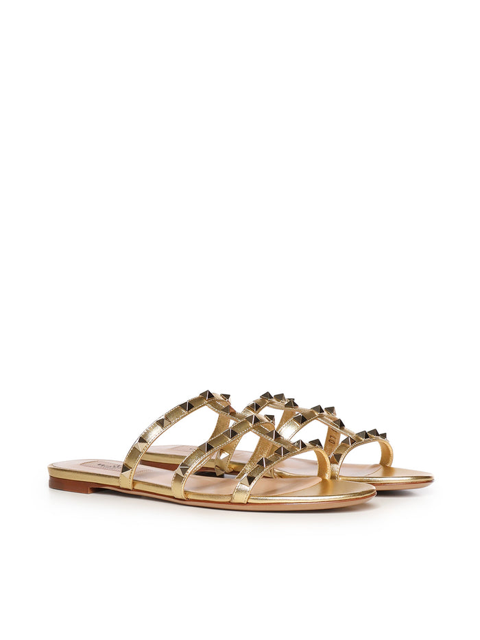 Valentino Garavani Sandals Antique Brass Lambskin