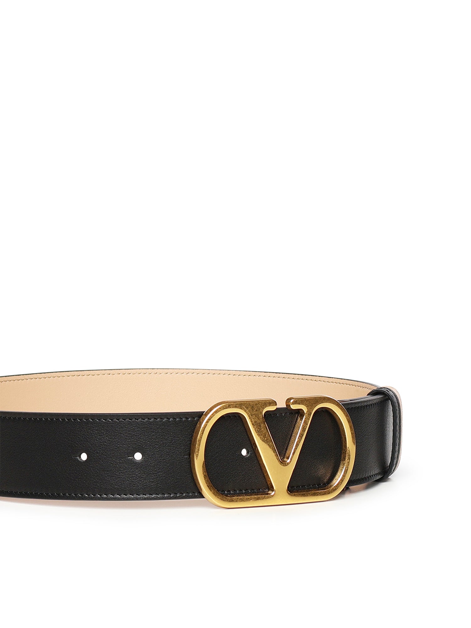 Valentino Garavani Belts Black/rose Sand Calfskin