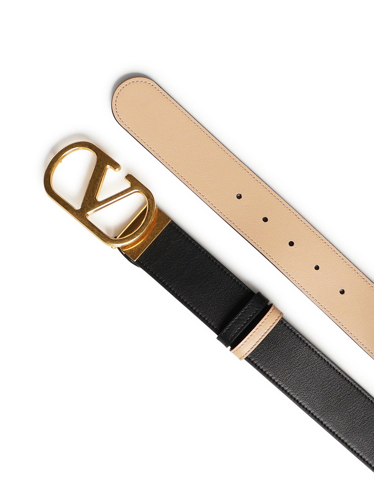 Valentino Garavani Belts Black/rose Sand Calfskin