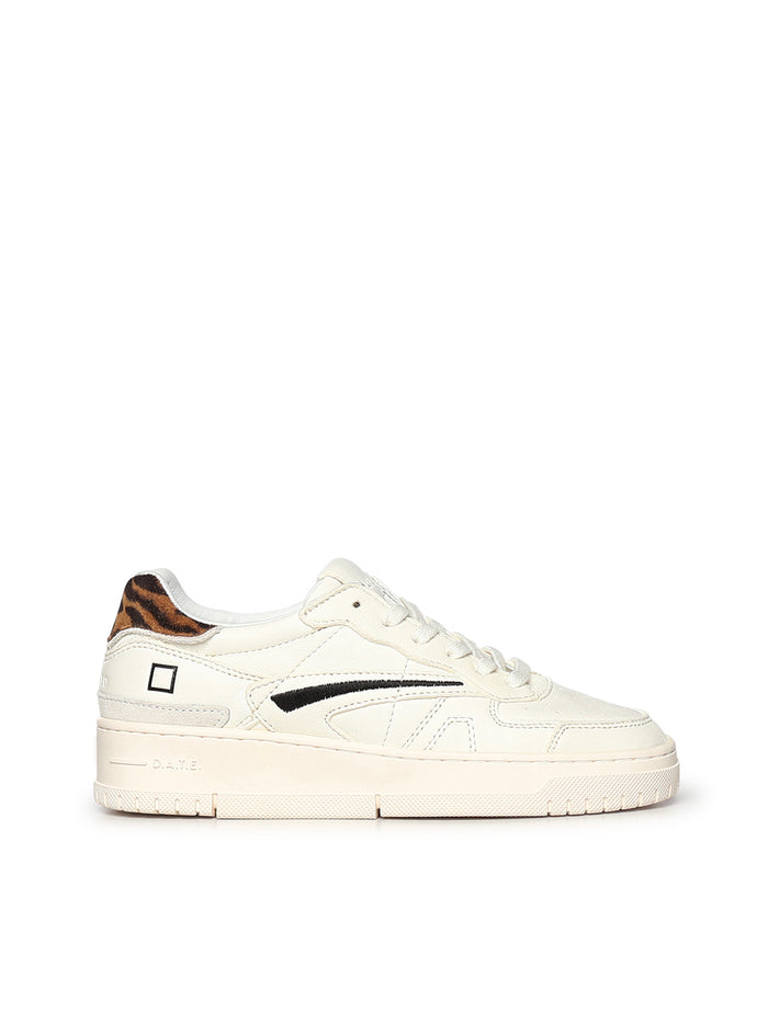 D.A.T.E. Sneakers White Leopard Goatskin