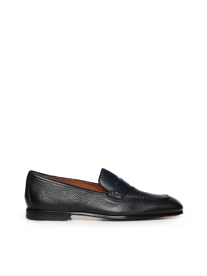 Doucals Flat shoes Blu Nero Tomaia: Pelle Di Vitello