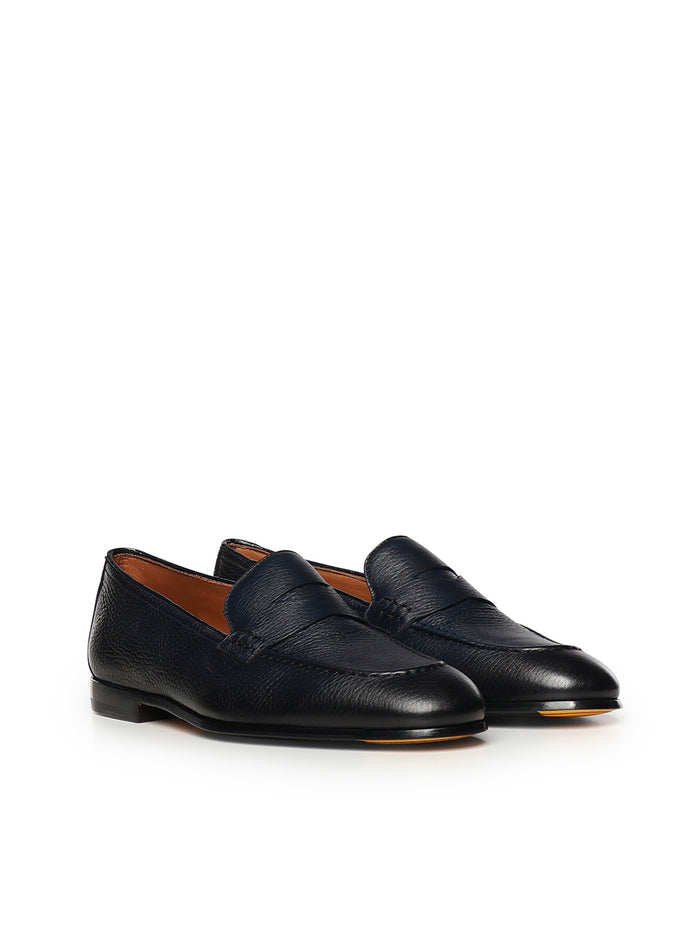 Doucals Flat shoes Blu Nero Tomaia: Pelle Di Vitello