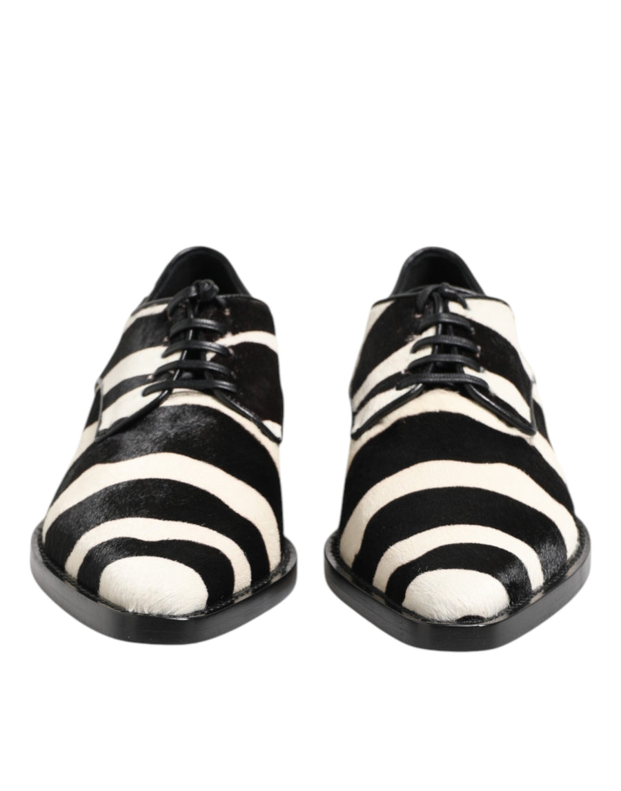 Dolce & Gabbana 80% Calf fur derby shoe in black