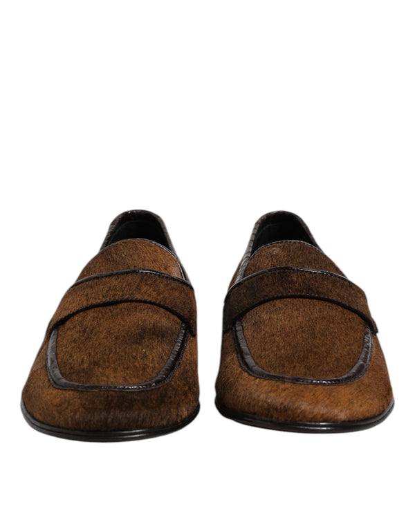 Dolce & Gabbana 40% Caiman loafer in brown