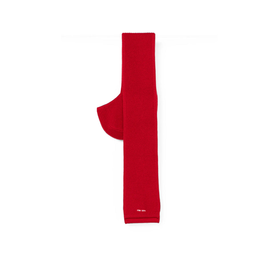 Wool Blend Ribbed Knit Scarf Red Scarfs