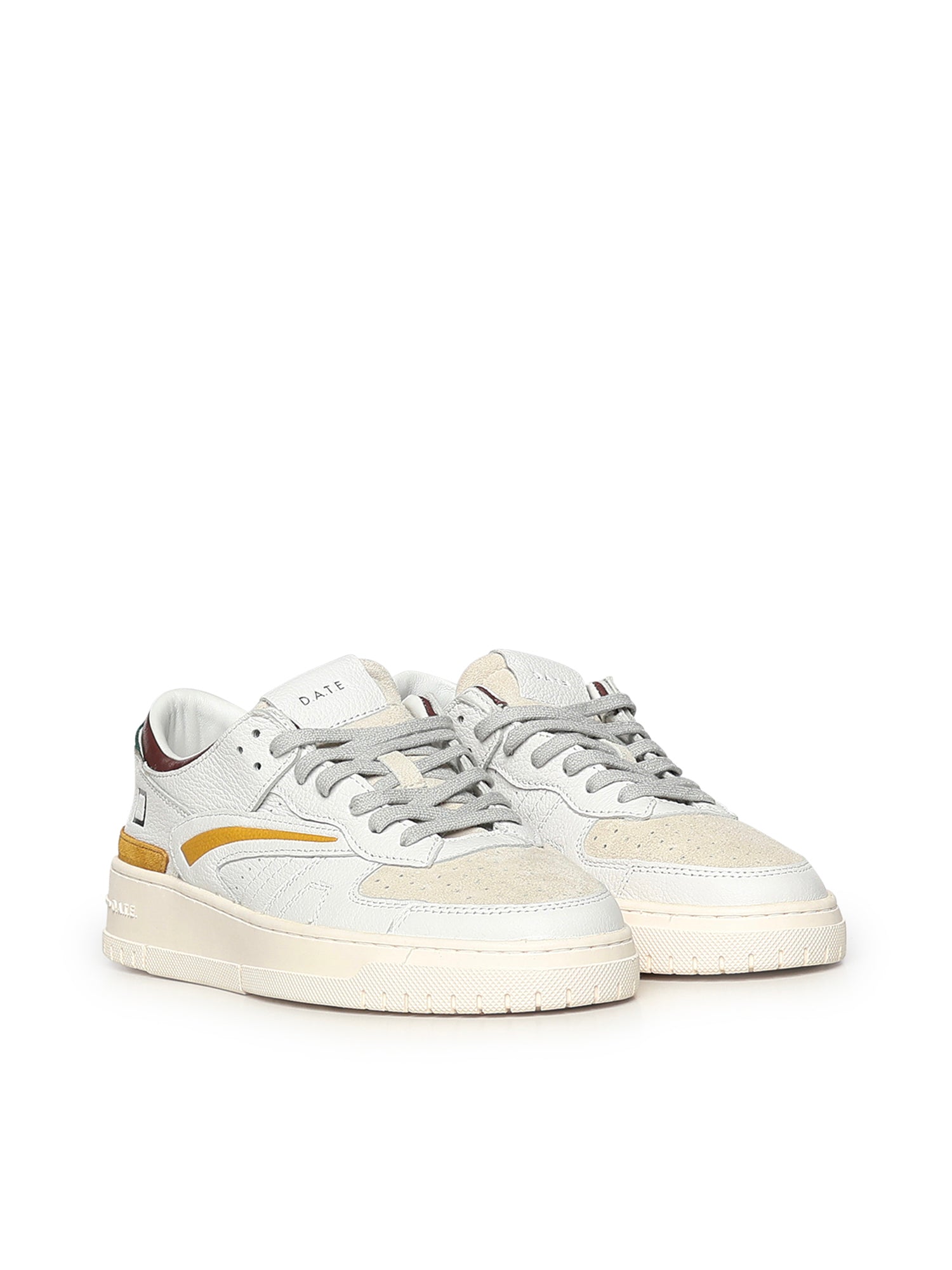D.A.T.E. Sneakers White Mustard Goatskin