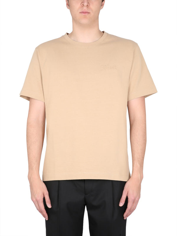 T-Shirt With Embroidery Logo Brown Not Specified T-shirts
