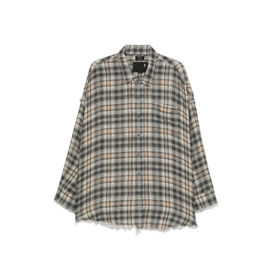 Plaid Cotton Shirt Grey/black