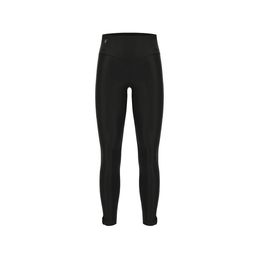 Satin Finish Leggings Black Silk Trousers