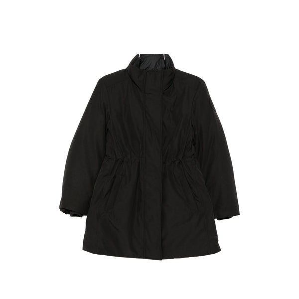 Puffer Jacket With Hood Black Polyester
