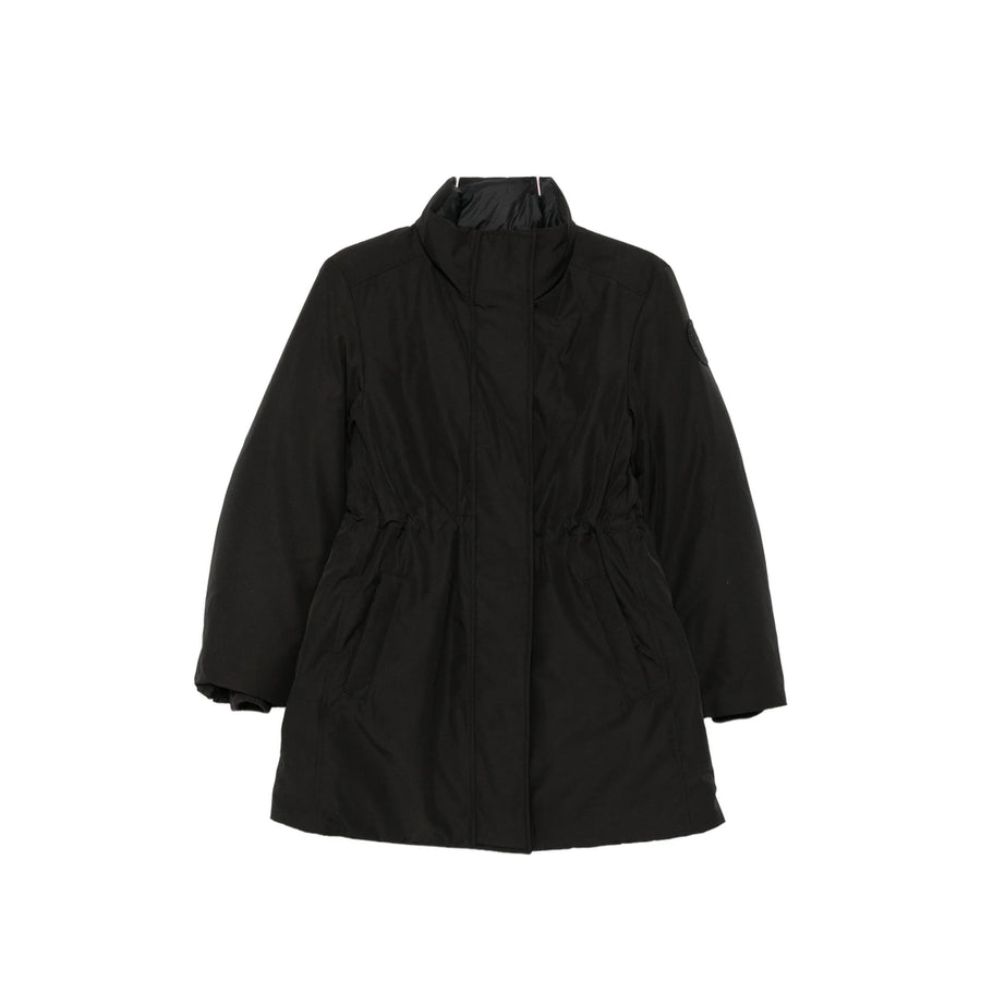 Puffer Jacket With Hood Black Polyester