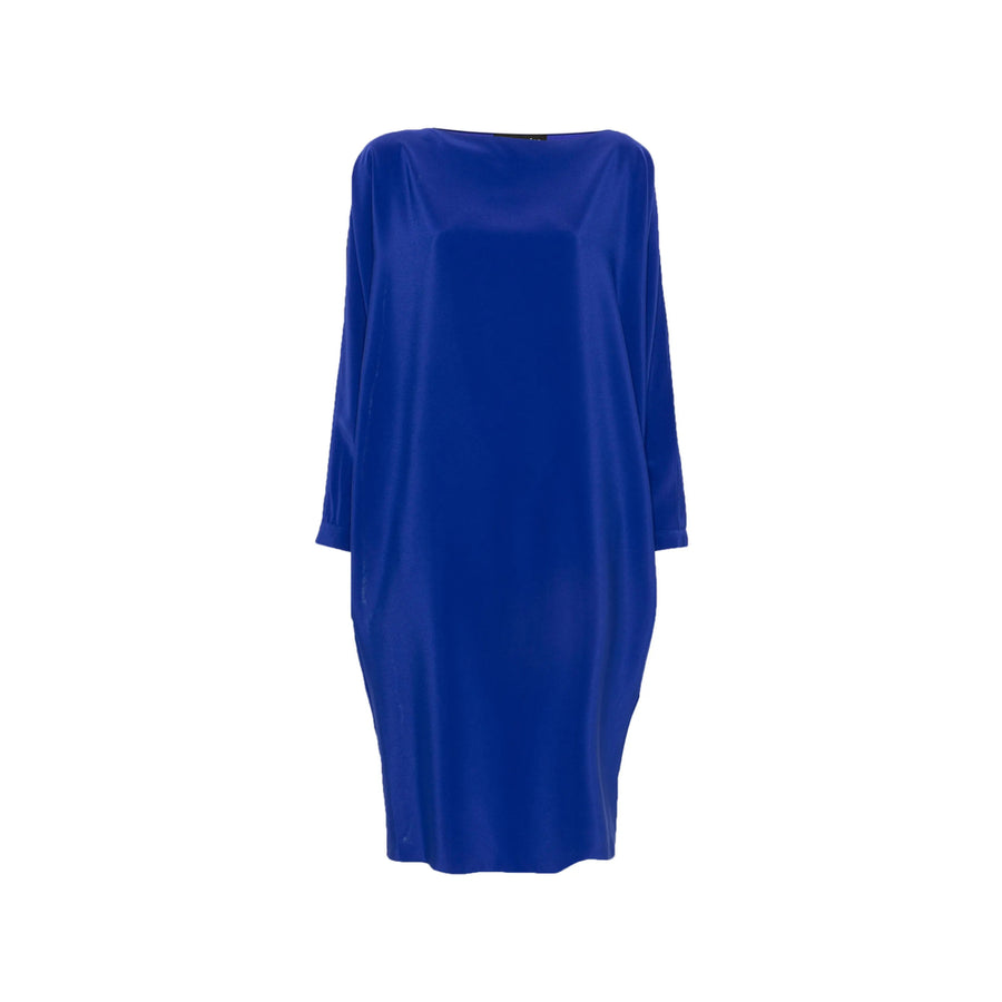 Shift Dress Blue Silk
