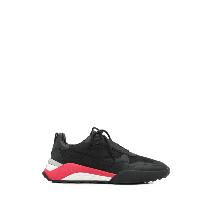 Sneakers Black Leather Panelled Outer: Polyurethane