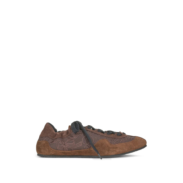 Sneakers Blaise Brown Floral Suede Outer: Calf Trainers