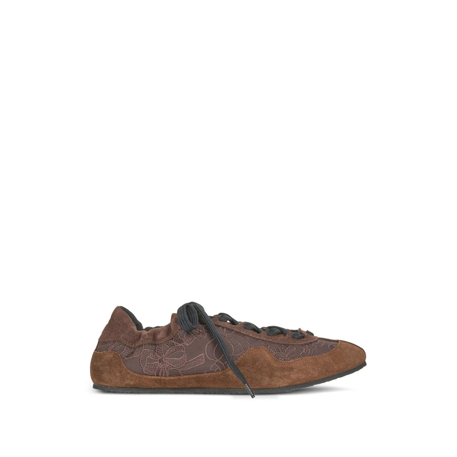 Sneakers Blaise Brown Floral Suede Outer: Calf Trainers