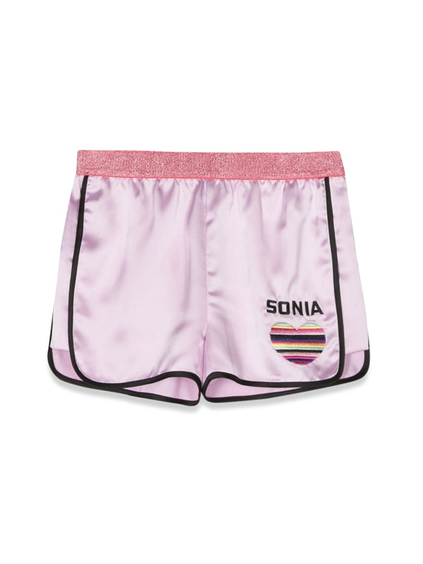 Shorts With Heart Logo Lilac Polyester