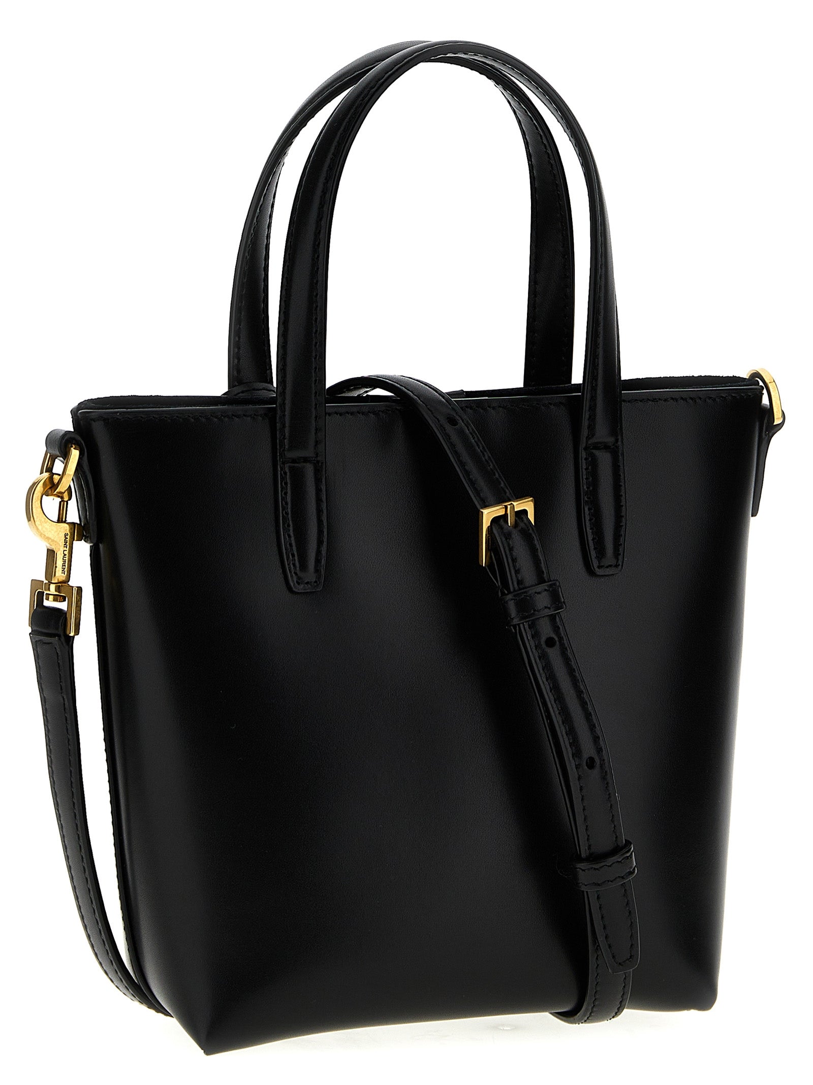Mini Toy shopping bag Black Calf Leather (bos Taurus) Tote