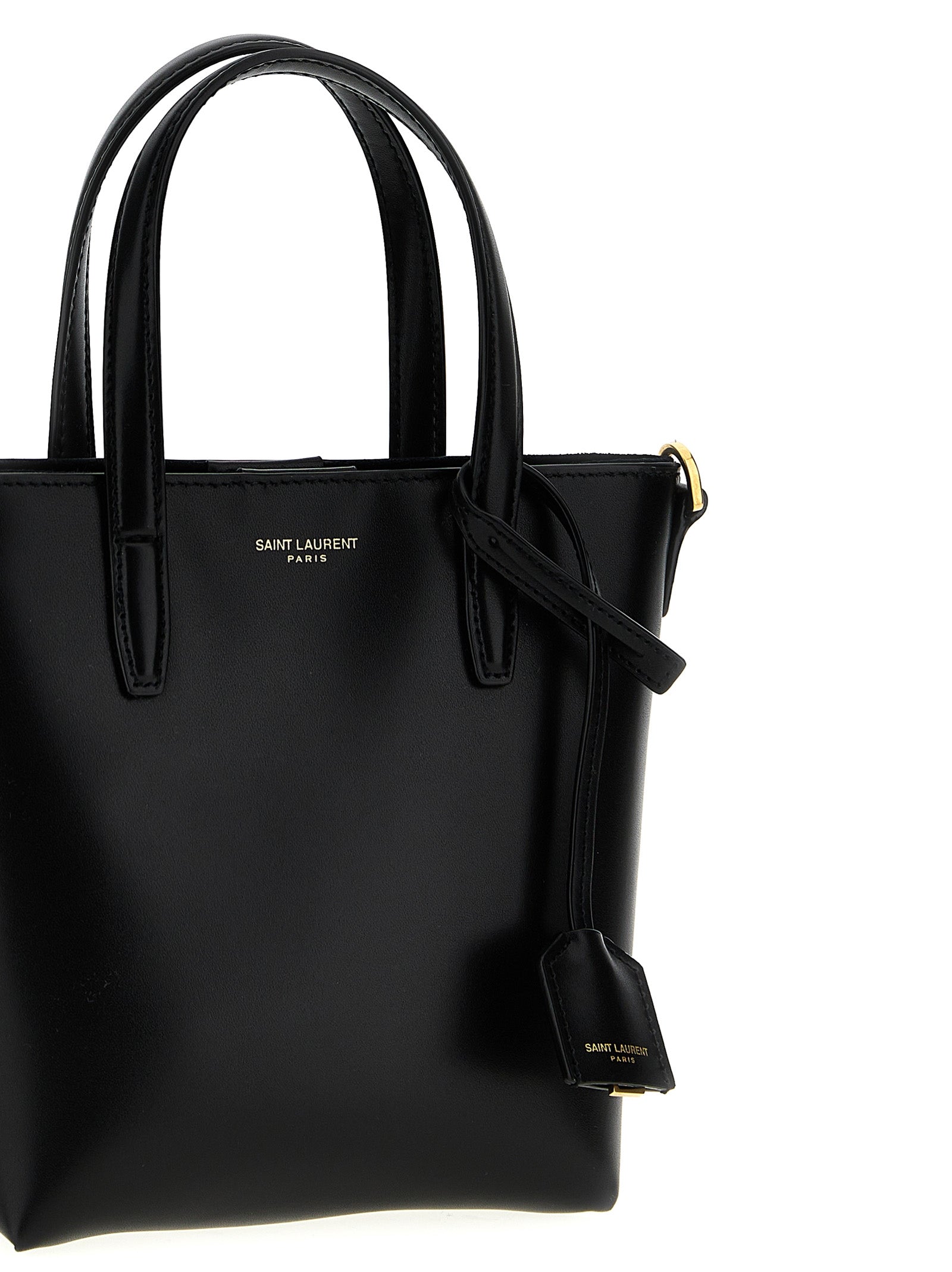 Mini Toy shopping bag Black Calf Leather (bos Taurus) Tote
