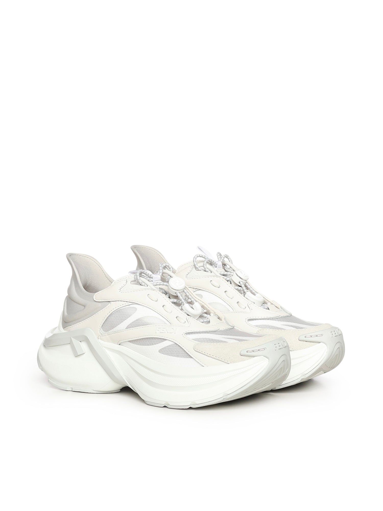 Fendi Sneakers White Calfskin/polyester