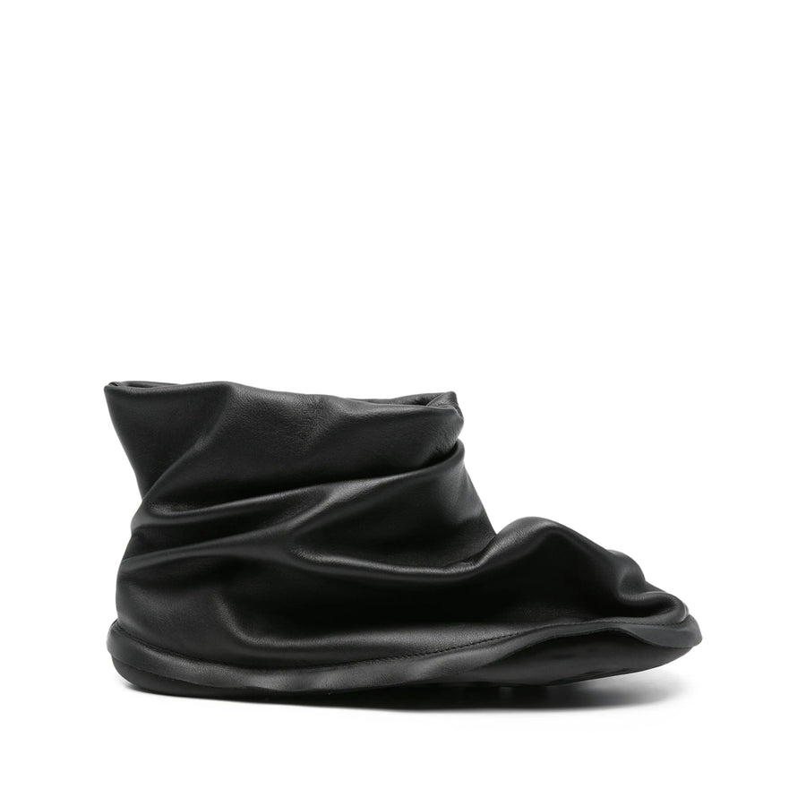 Slip-On Black Leather Shoes Outer: Calf