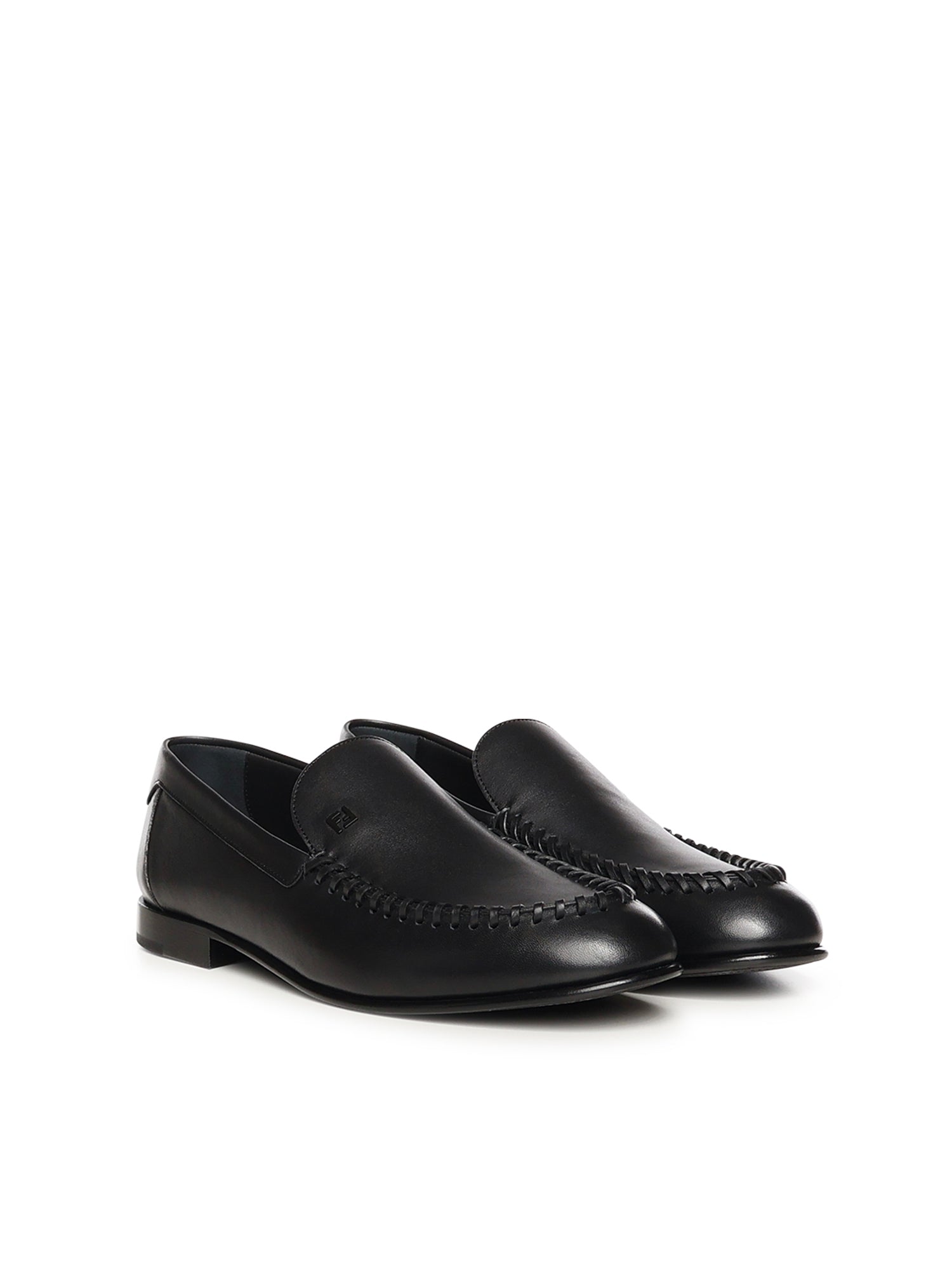 Fendi Flat Shoes Black Calfskin
