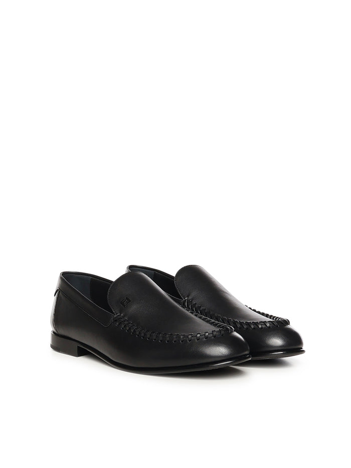 Fendi Flat Shoes Black Calfskin