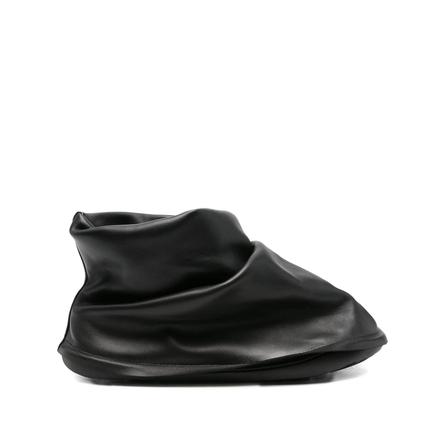 Leather Slouch Trainers Black Calf Sneaker