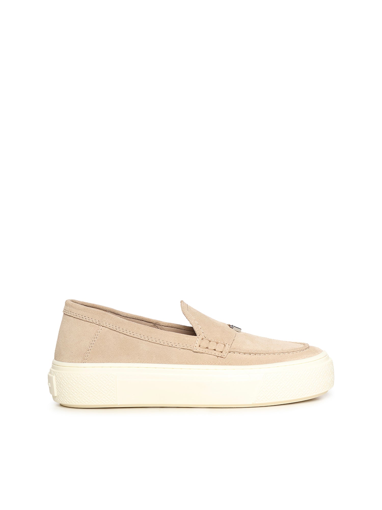 Hogan Flat Shoes Beige Suede