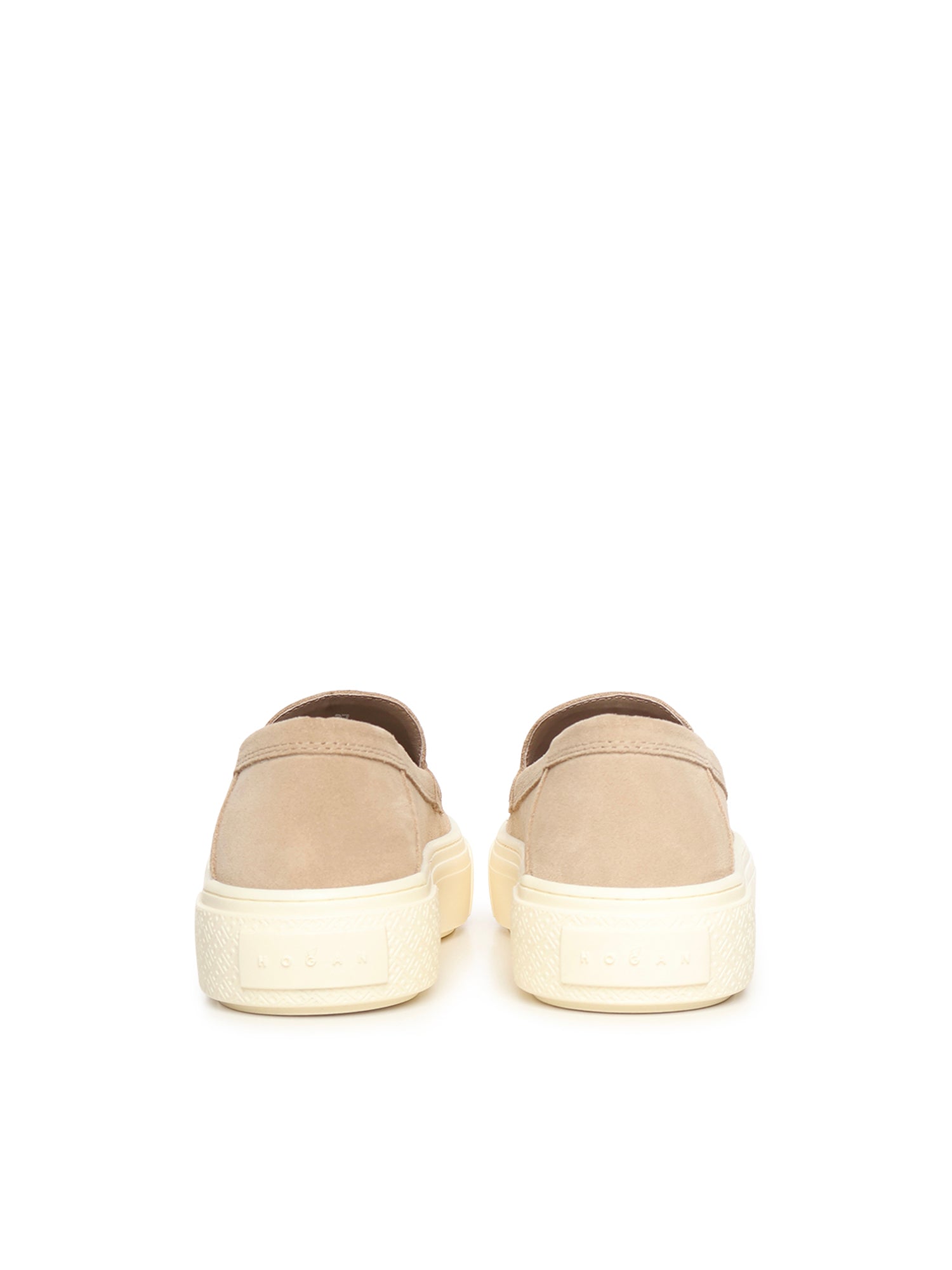Hogan Flat Shoes Beige Suede