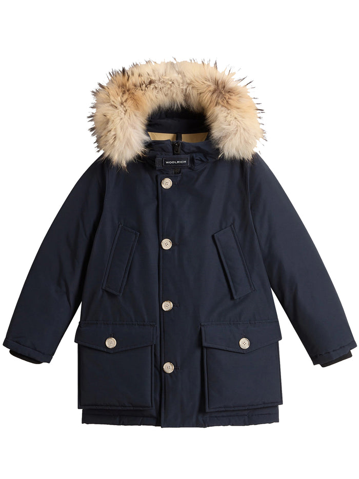 Arctic Detachable Fur Parka Blue Co Pa Cappotto