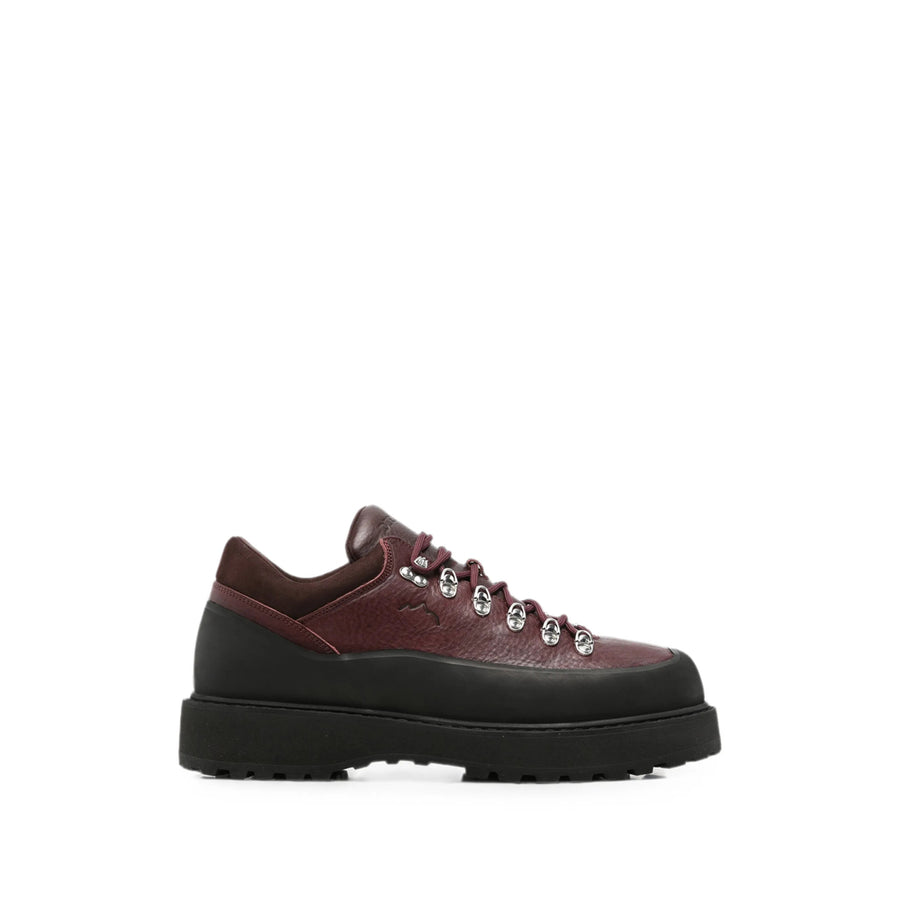 Hiking Shoes Cornaro Burgundy Leather Red/black Calf Trainers