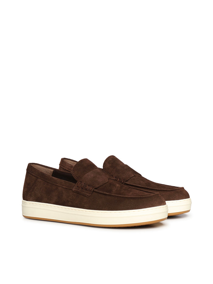 Hogan Flat Shoes Brown Suede