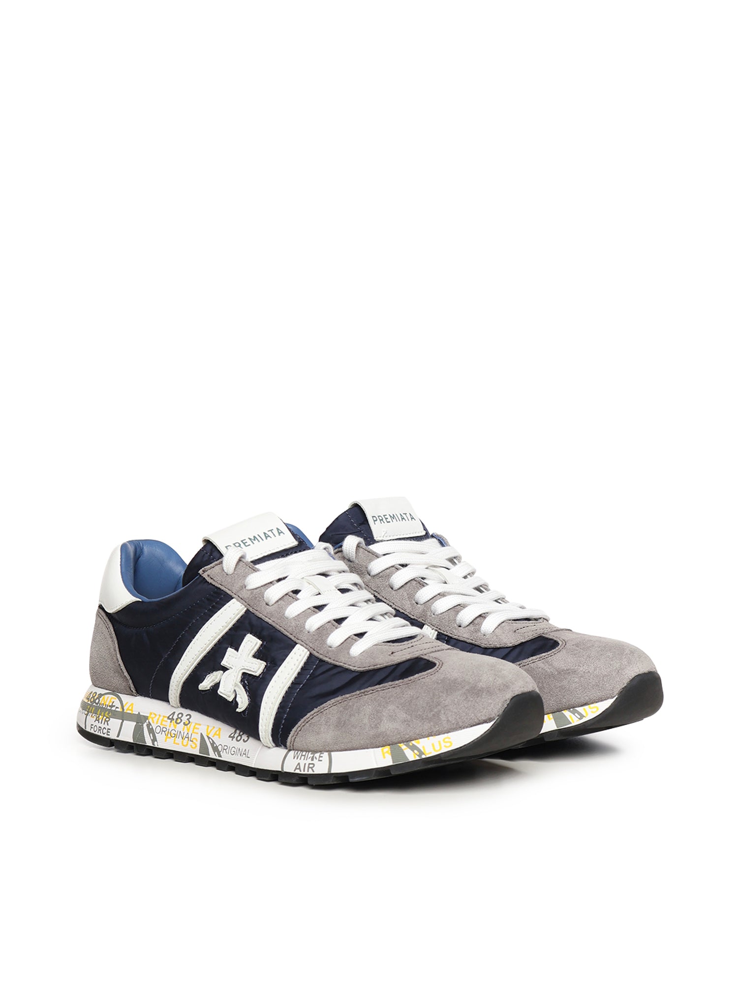 Premiata Sneakers Grey, Blue Polyamide
