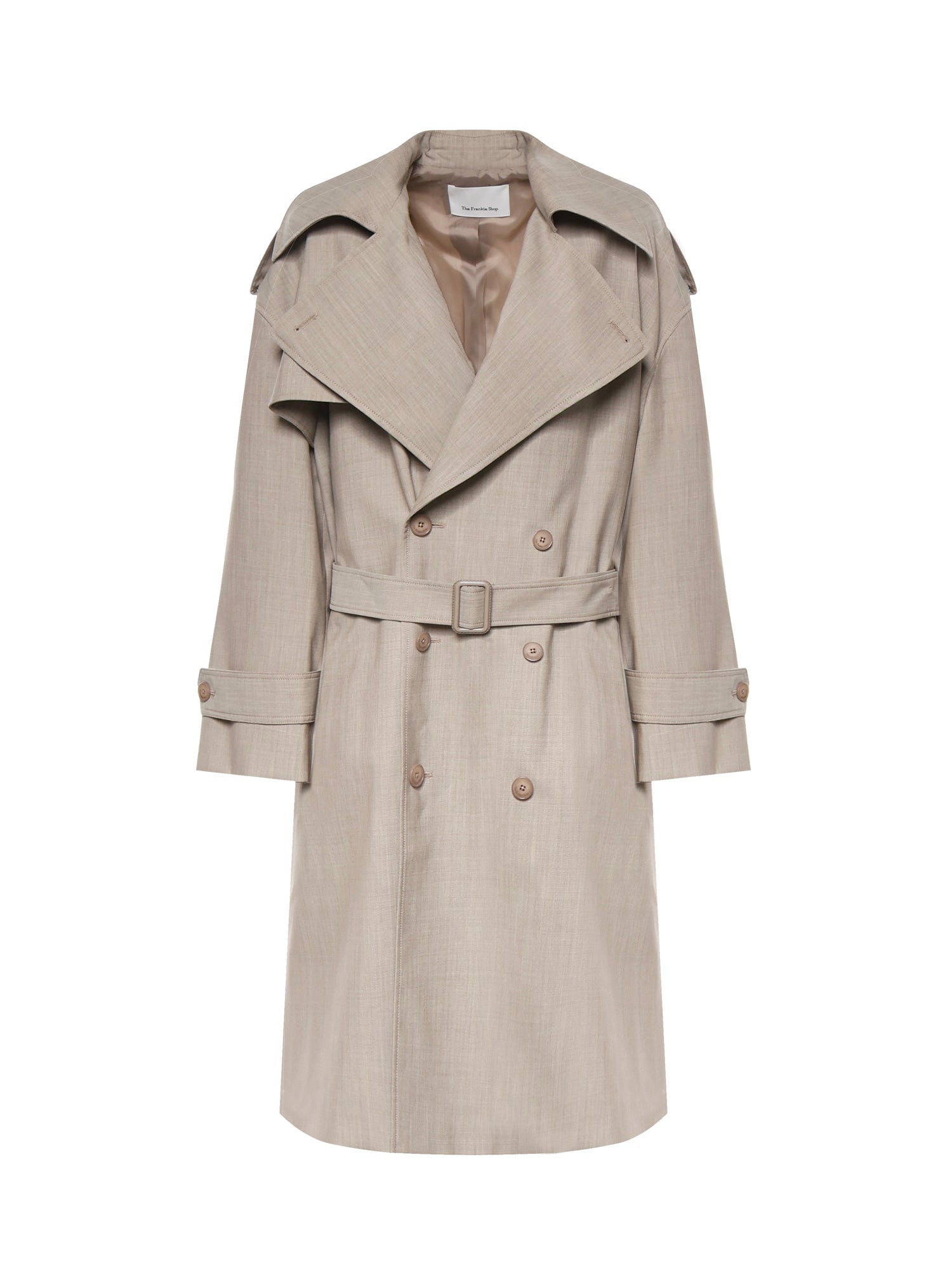 The Frankie Shop Coats Beige Mélange Virgin Wool