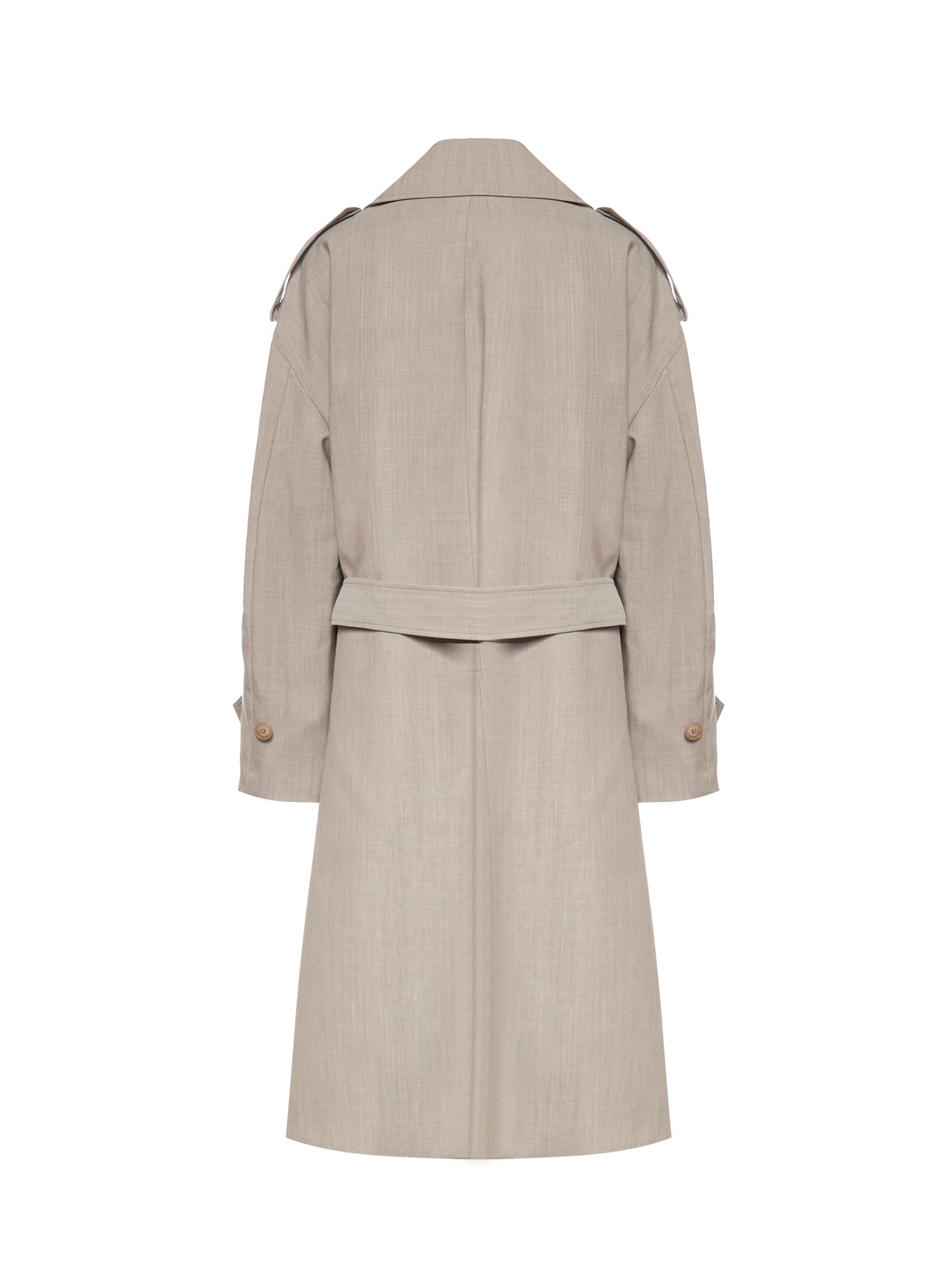 The Frankie Shop Coats Beige Mélange Virgin Wool