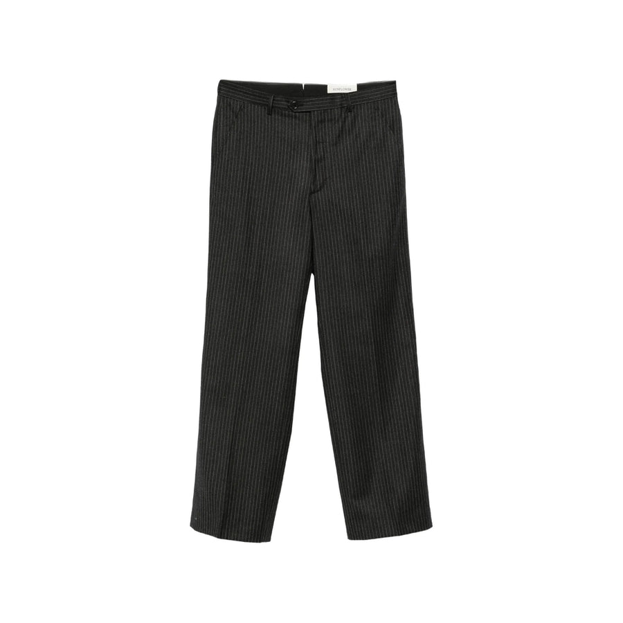 Straight-Leg Bridge Trousers Blue Polyester